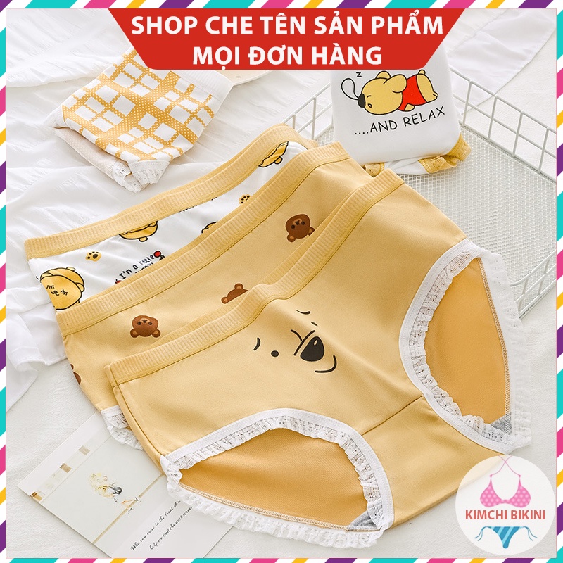 Quần nhỏ nữ in hình dễ thương KIMCHIBIKINI quần lót nữ theo gói mềm mại  QL112