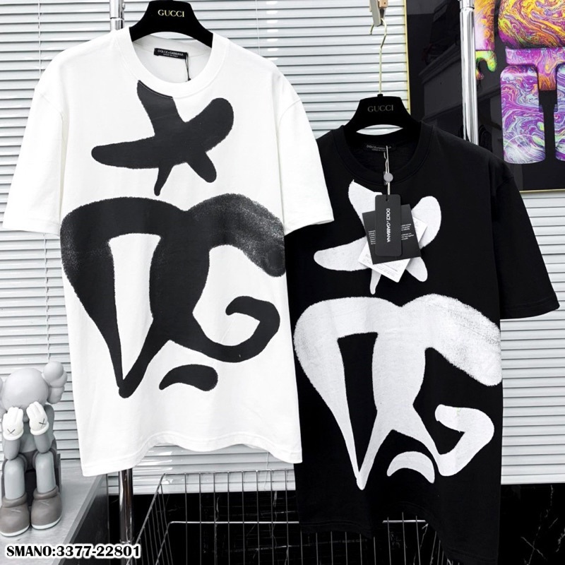 Áo cộc tay Dolce nam nữ Premium Cotton in hình dấu X logo chữ DG trắng phong cách vintage sang chảnh [ KaKy Store ] | BigBuy360 - bigbuy360.vn