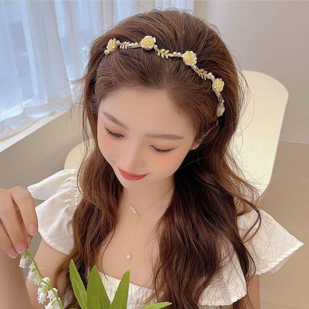 Băng Đô Cài Tóc Đính Hoa Thời Trang Xuân Hè Cho Bạn Gái