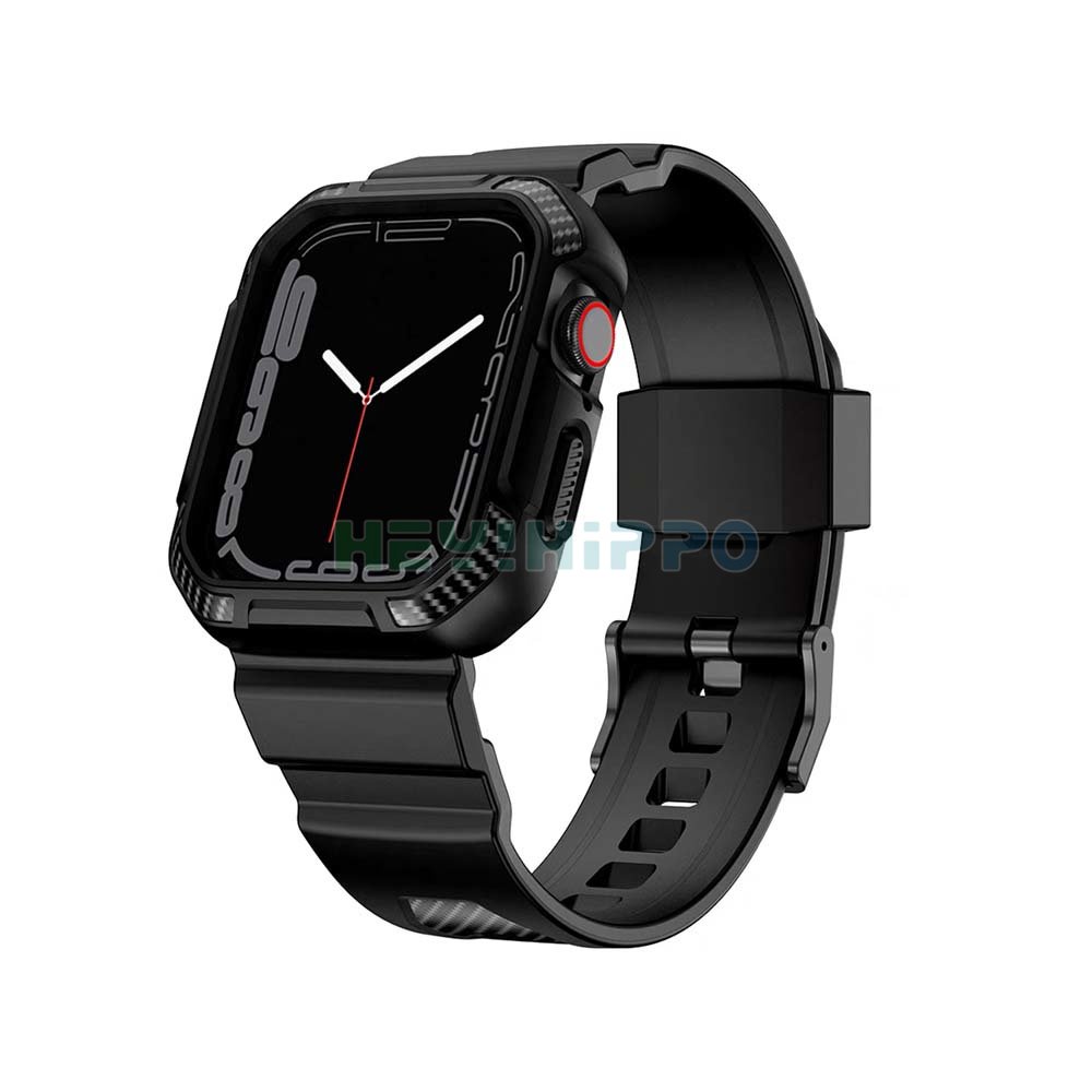 Dây Đeo Silicon Họa Tiết Sợi Carbon Cho Đồng Hồ Thông Minh iwatch 45 / 44 / 42 / 41 / 40 / 38mm 8 / 7 / 6 / 5 / SE