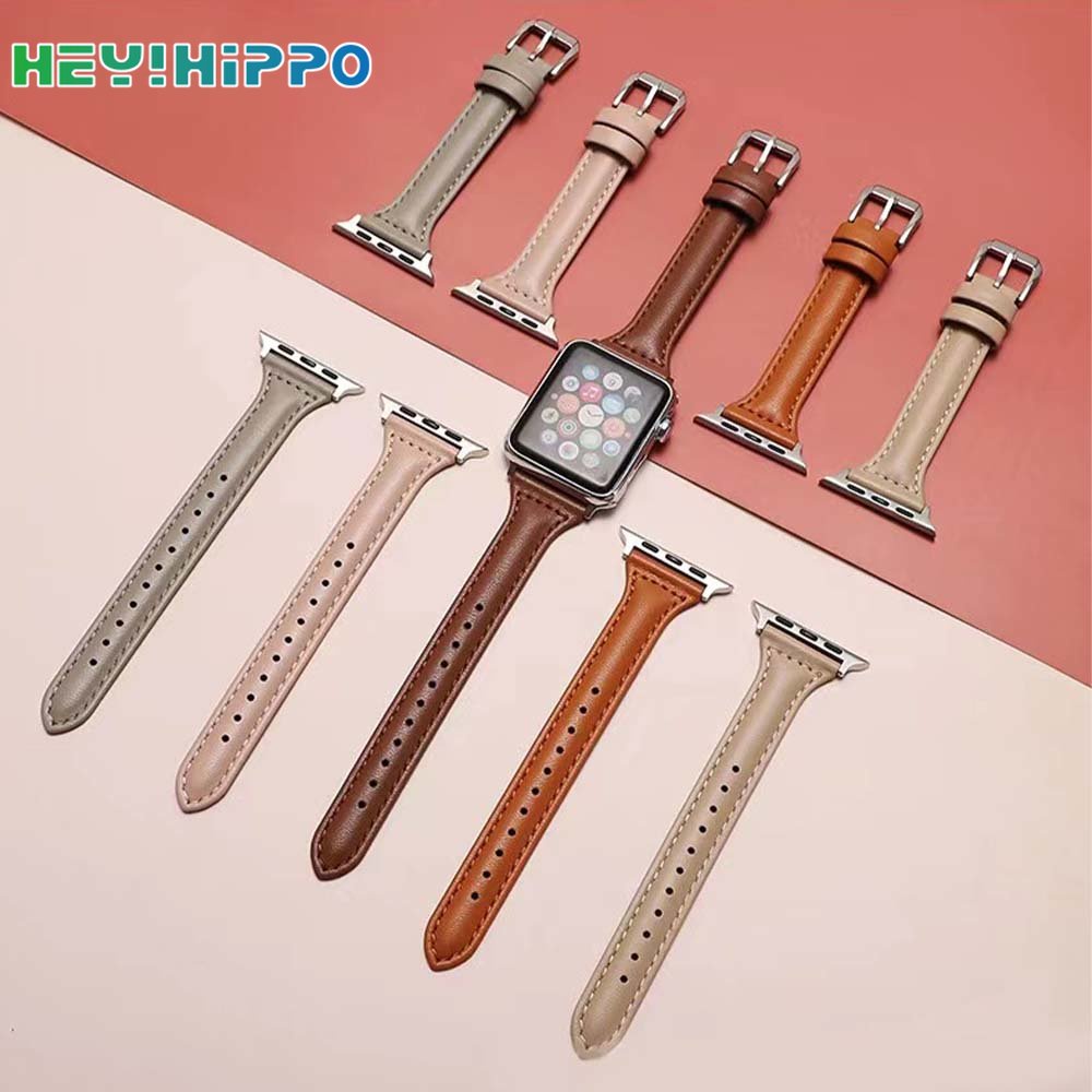 Dây Đeo Bằng Da PU Màu Kẹo Cho Đồng Hồ Thông Minh iwatch 45 / 44 / 42 / 41 / 40 / 38mm 8 / 7 / 6 / SE / 5 / 4