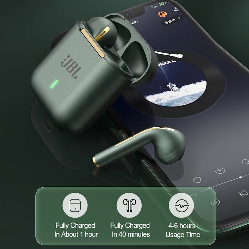 Tai Nghe Bluetooth Không Dây J18 TWS Chống Thấm Nước IPX5 Âm Thanh HIFI Phong Cách Thể Thao