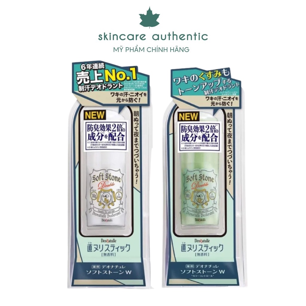 Lăn Khử Mùi Deonatulle Đá Khoáng Làm Sáng Da 20g Soft Stone W Double Deodorant #Color Control