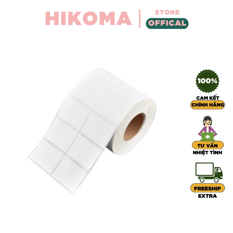 Giấy in tem nhiệt mã vạch 2 hàng cho quần áo khổ 35mm x 22mm , 3,5cm x 2,2cm - Giấy in nhiệt dạng cuộn - HIKOMA STORE