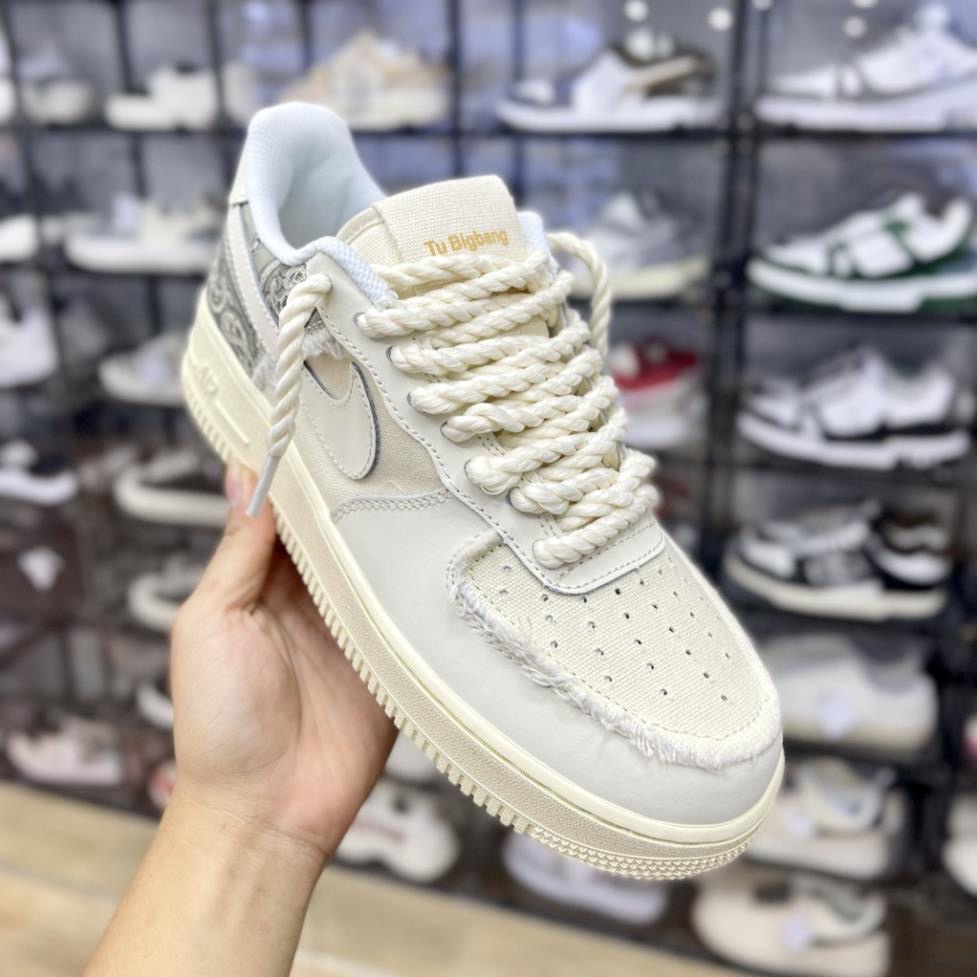 Giày_Nike Air Force 1 Thổ Cẩm, AF1 Dây Thừng Đế Air hàng cao cấp nhất Full Box Bill