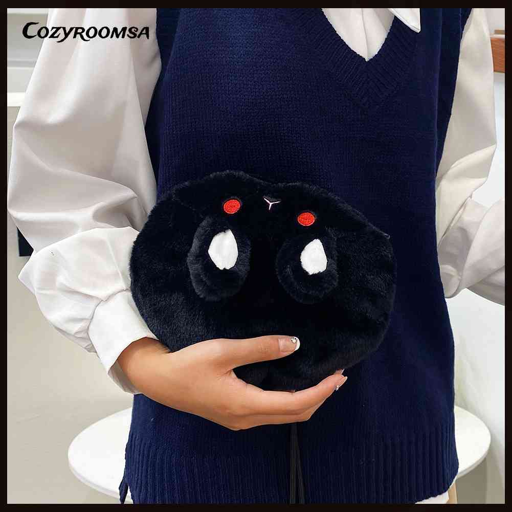 Túi Đeo Chéo Hình Thỏ Bông Mềm Mại Dễ Thương Cho Nữ