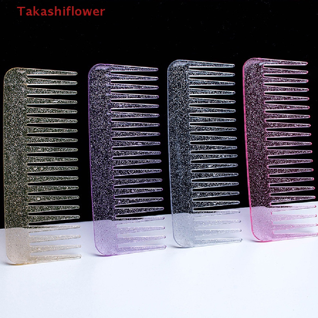 (Takashiflower) Lược Chải Tóc Xoăn Ướt Tay Cầm Hình Ngôi Sao Lấp Lánh Cỡ Lớn Có Thể Thay Đổi Màu