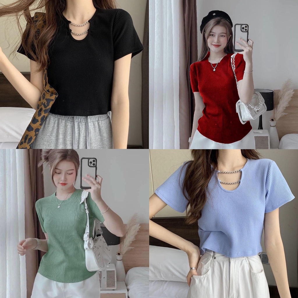 Thời Trang Bigsize Áo Thun Gân Tăm 50 - 100Kg Dễ Thương