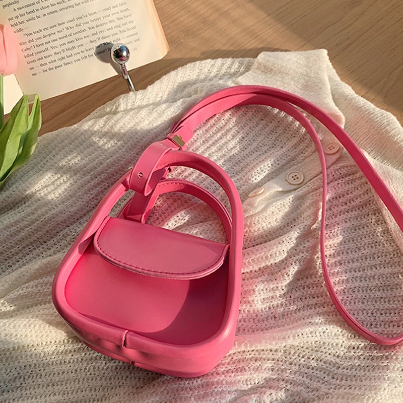 Túi Đeo Vai Màu Trơn Nhỏ Gọn Phong Cách Ngọt Ngào Thời Trang Cho Nữ