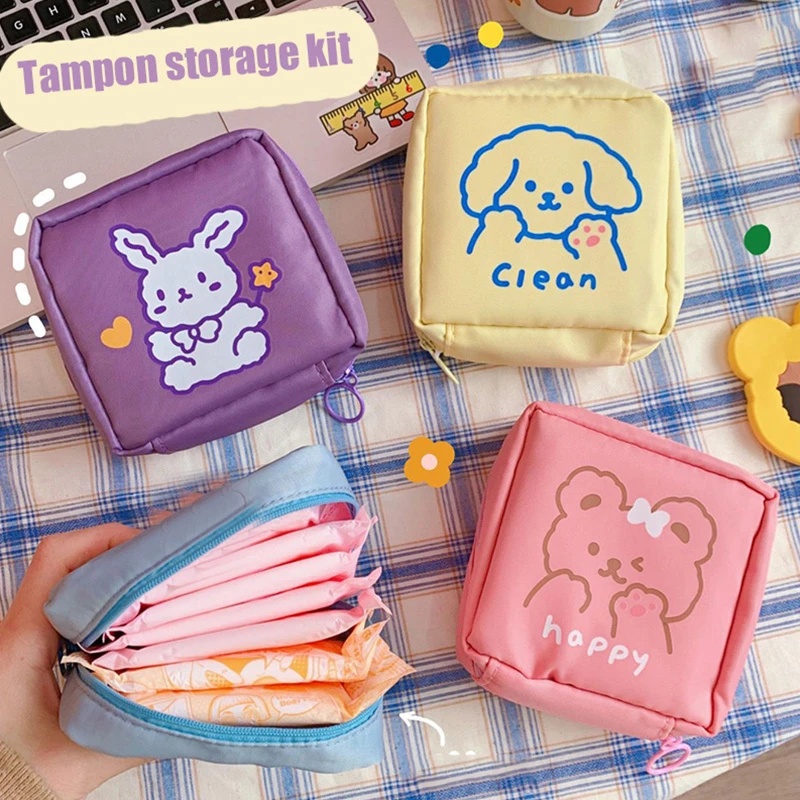 Ví Đựng Tiền / Khăn Giấy / Son Môi / Mỹ Phẩm Mini Chống Thấm Nước Họa Tiết Hoạt Hình Dễ Thương Dành Cho