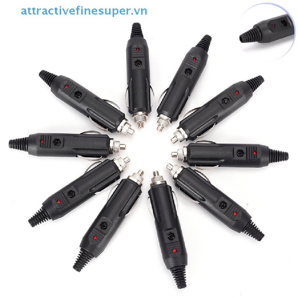 Set 5 Đầu Nối Ổ Cắm Xe Hơi 12V Có Đèn LED Và Cầu Chì Mới