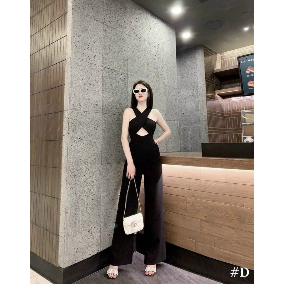 Jumpsuit nữ cổ chéo hở eo xinh xắn, sang chảnh dành cho các nàng đi chơi | BigBuy360 - bigbuy360.vn