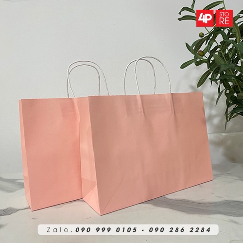 01 TÚI GIẤY KRAFT HỒNG 32 X 24 X 11 CM  - HỎA TỐC