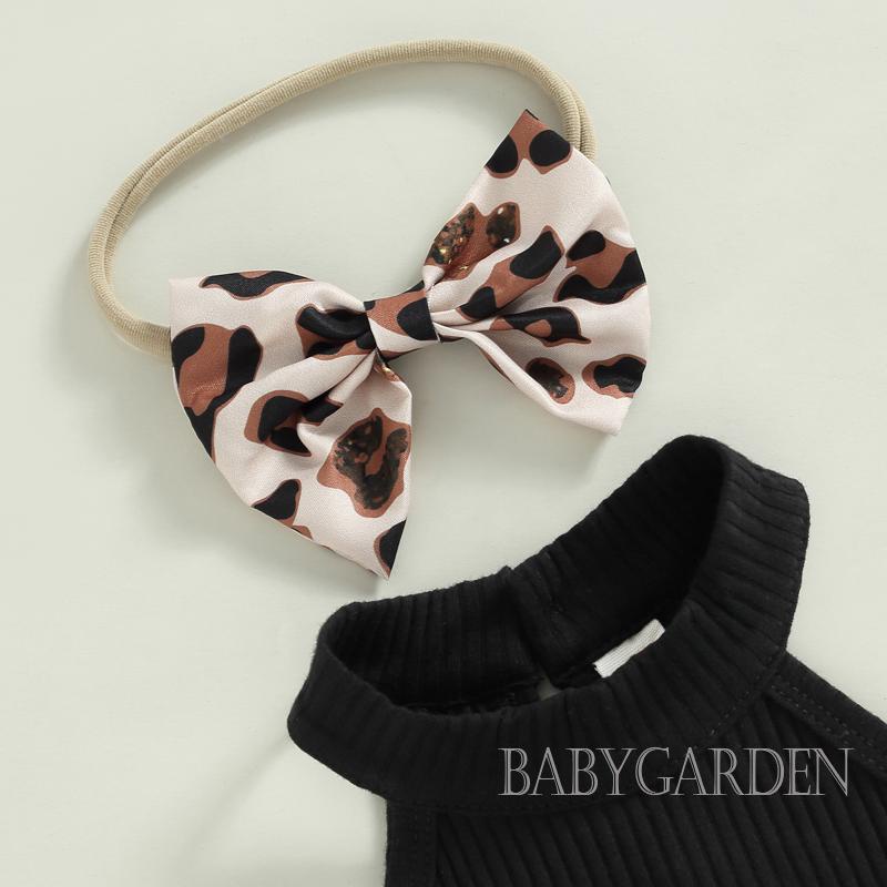 Set Áo Hai Dây + Quần Short + Băng Đô Cài Tóc Xinh Xắn Cho Bé Gái 0-24 Tháng Tuổi