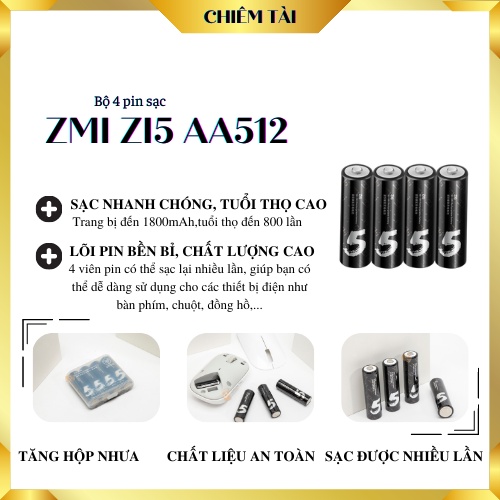 Bộ 4 pin sạc ZMI Zi5 AA512