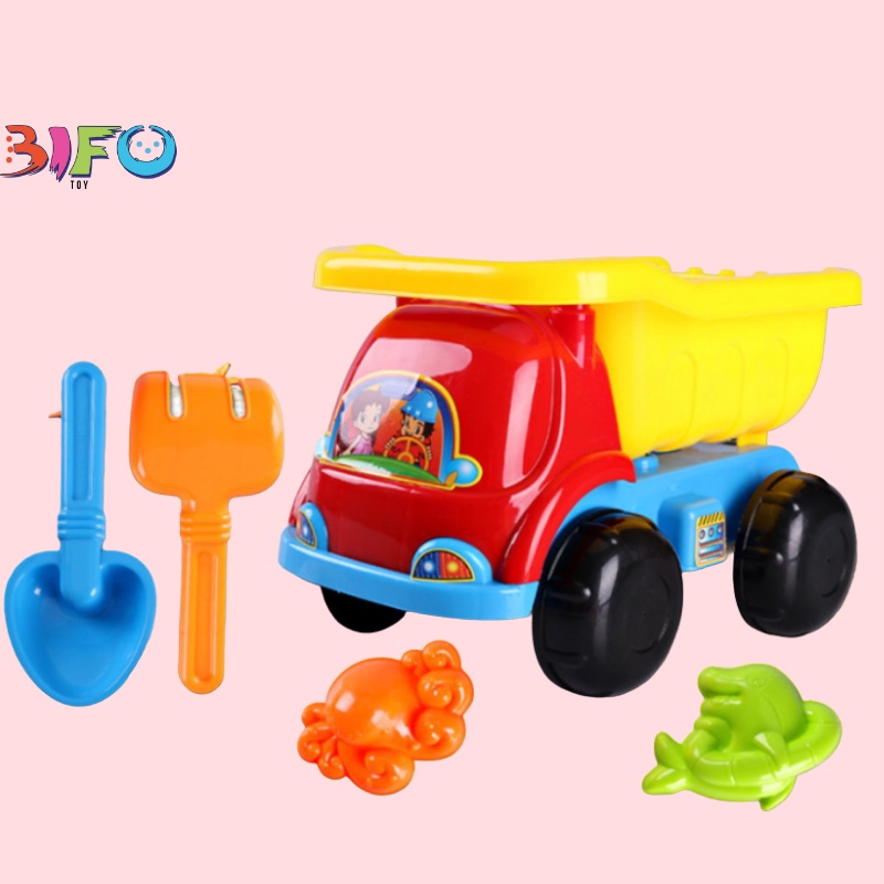 Bộ xe xúc cát 7 món cho bé thoả sức vận động đồ chơi đi biển tắm mát mùa hè chất liệu nhựa an toàn cho bé