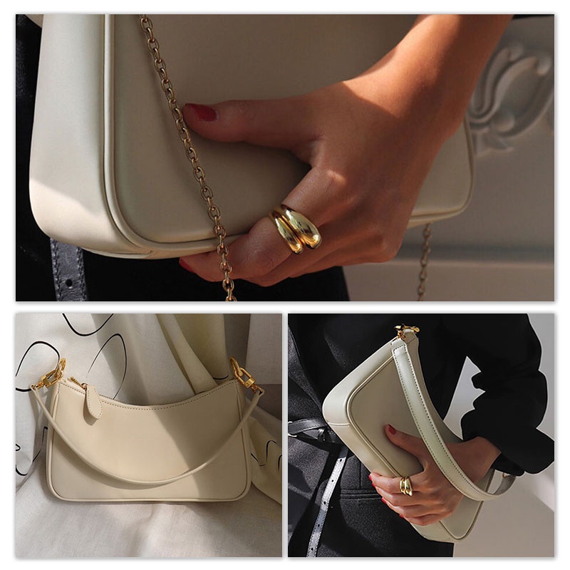 Mischa Túi Xách Da PU Màu Trơn Phong Cách retro Thời Trang Cho Nữ