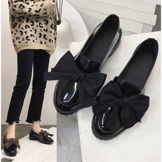 Order giày da bóng gắn nơ hàn ulzzang
