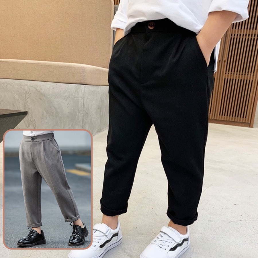 Quần Âu Tây Cho Bé Chất Vải Co Giãn Cho Bé Từ 18-45kg