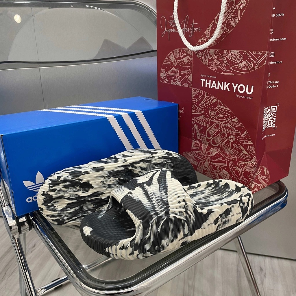 Dép adidas Adilette 23 Slides ‘Black Grey’  | PiuPiu Authentic