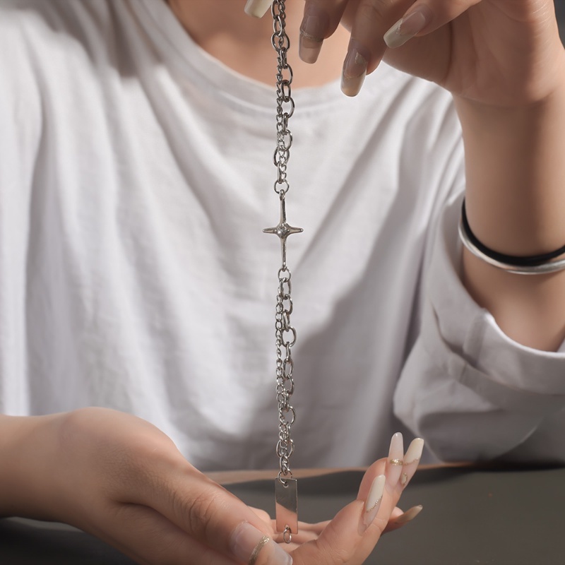 Vòng Tay Hình Ngôi Sao Sáu Cánh Đơn Giản Phong Cách Punk Hip hop Thời Trang Cho Nam Và Nữ