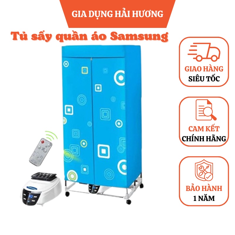 Tủ sấy quần áo Samsung khử mùi khử khuẩn có điều khiển từ xa bảo hành 12 tháng