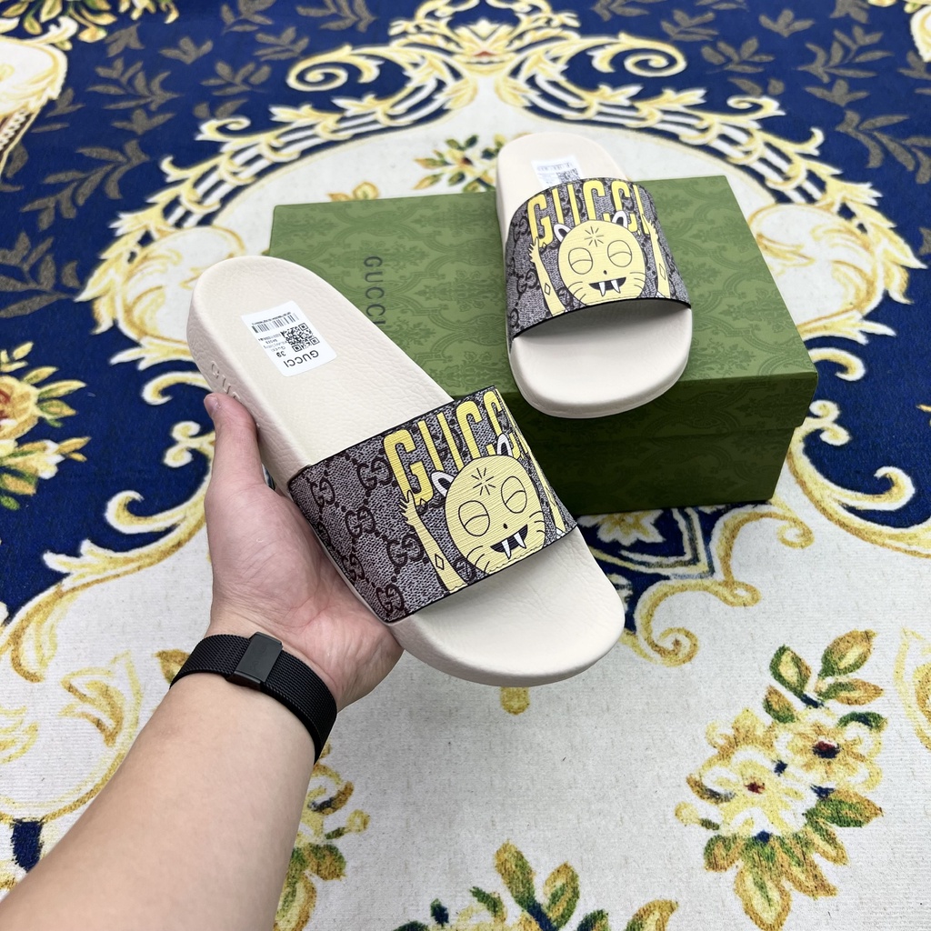 Dép lê quai ngang Gucci mèo fullbox bill thẻ LA on web