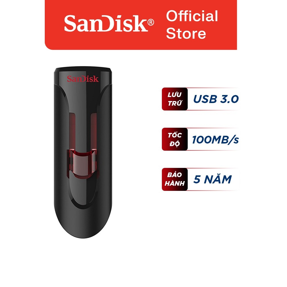 USB 3.0 SanDisk Cruzer Glide CZ600 16GB / 32GB / 64GB / 128GB tốc độ cao upto 100MB/s