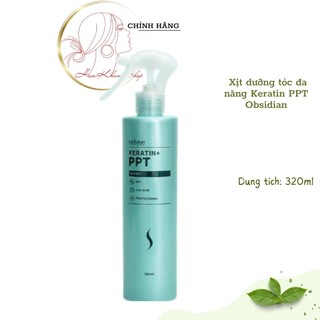 Xịt dưỡng tóc đa năng Keratin +PPT, phục hồi tóc khô xơ hư tổn Obsidian 320ml