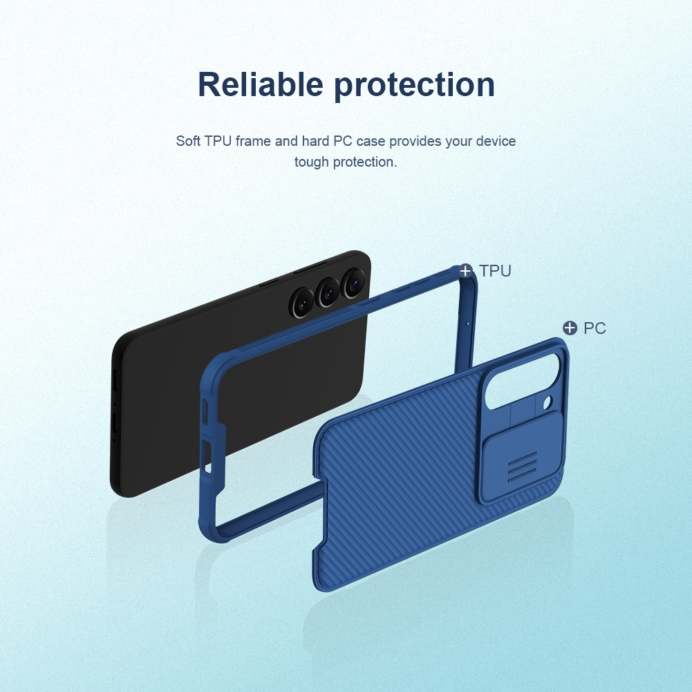 Ốp điện thoại NILLKIN TPU PC chống sốc có nắp trượt bảo vệ camera thời trang thích hợp cho Samsung Galaxy S23