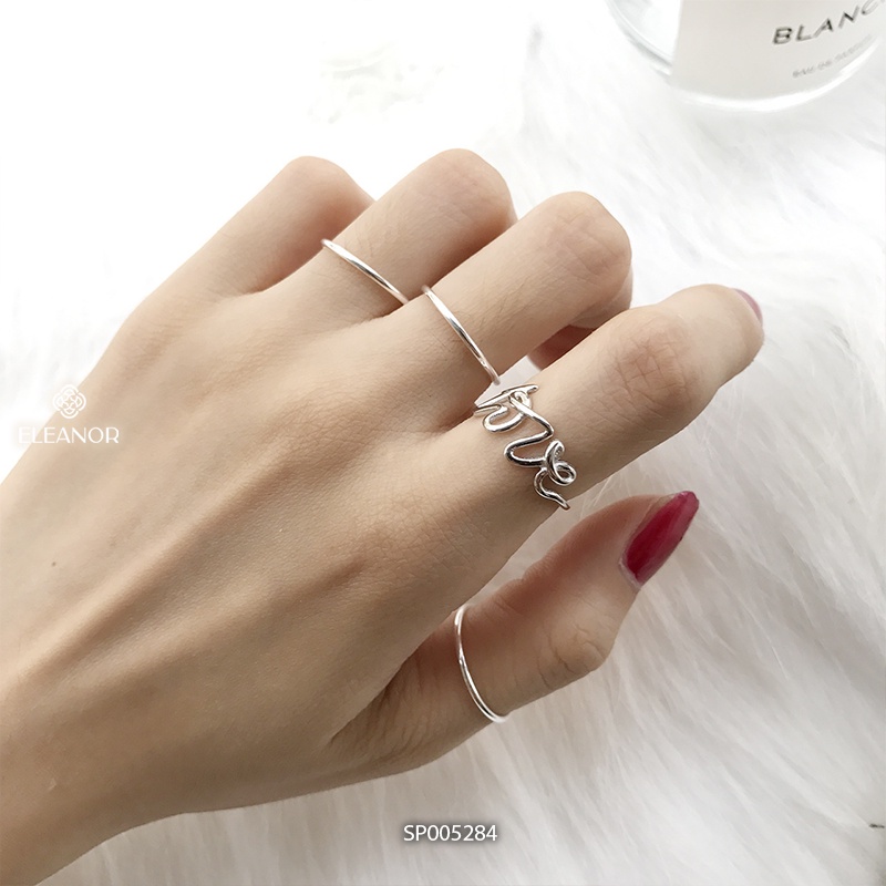 Nhẫn nữ hở bạc 925 Eleanor Accessories chữ love phụ kiện trang sức basic 5284