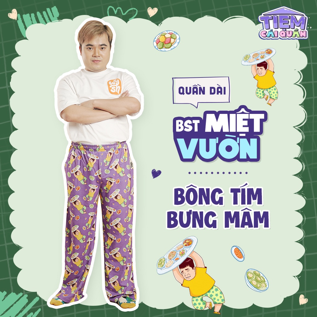 Quần DÀI họa tiết BÔNG TÍM BƯNG MÂM by Tiệm cái quần