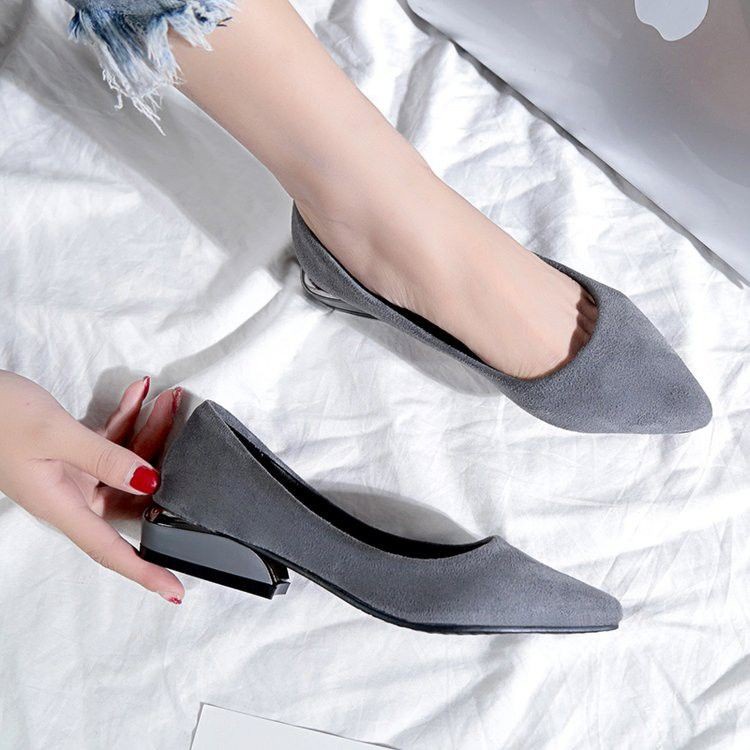 Giày cao gót 3 phân da lộn BIG SIze 33-43 - Ảnh thật