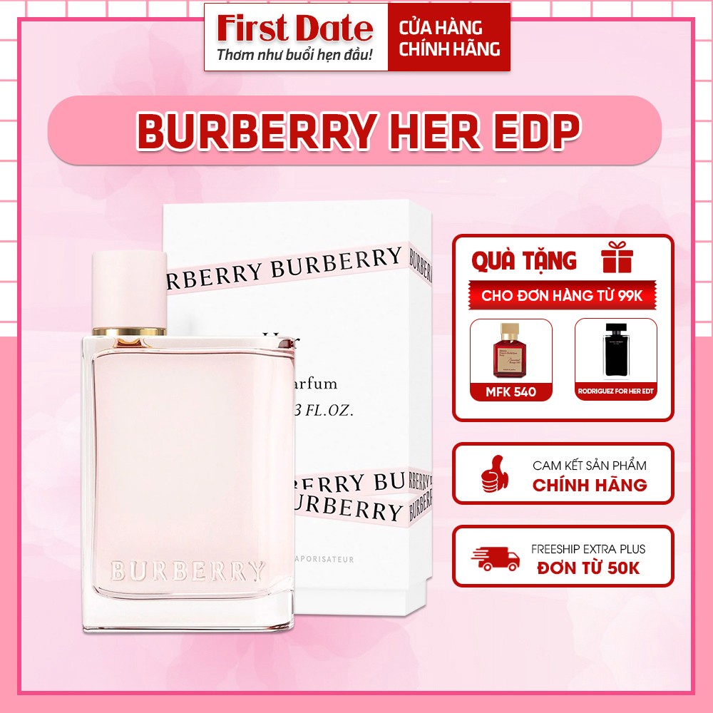Nước hoa nữ Burberry Her EDP Hương hoa cỏ trái cây thơm mát ngọt ngào nữ tính First Date