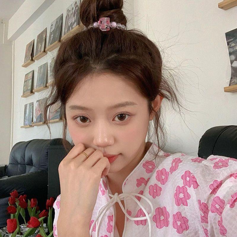 Dây Buộc Tóc Co Giãn Trong Suốt Hình Cây Kem Dễ Thương