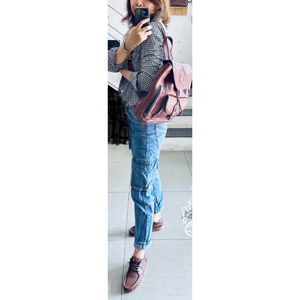 SALE-balo si da thật màu nâu đỏ
