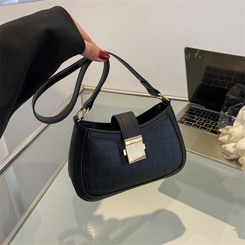 Ielgy Túi đeo dưới cánh tay Vuông Nhỏ Kết Cấu niche Cao Cấp Dành Cho Nữ