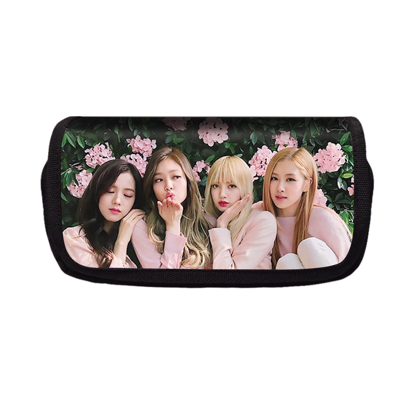 Túi Đựng Bút Nhiều Ngăn Sức Chứa Lớn Hình Vuông In Hình Lisa Kim Ji-soo Ngôi Sao Blackpink Hàn Quốc Cho Học Sinh