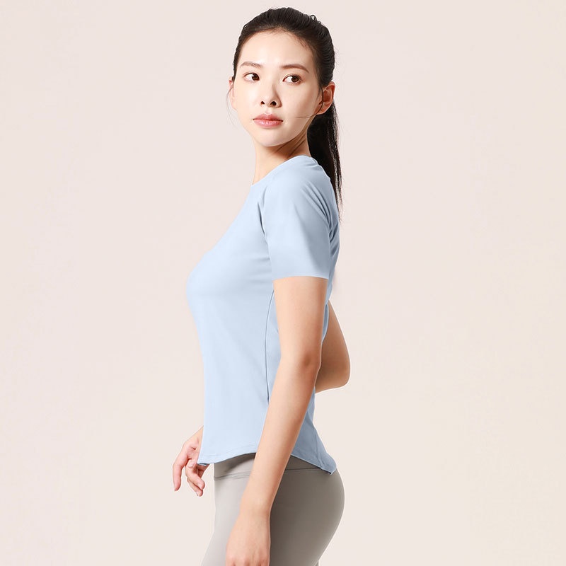 Áo Thun Thể Thao Dáng Rộng Màu Sắc Đơn Giản Chất Liệu Nhanh Khô Thoáng Khí Thời Trang Cho Nữ