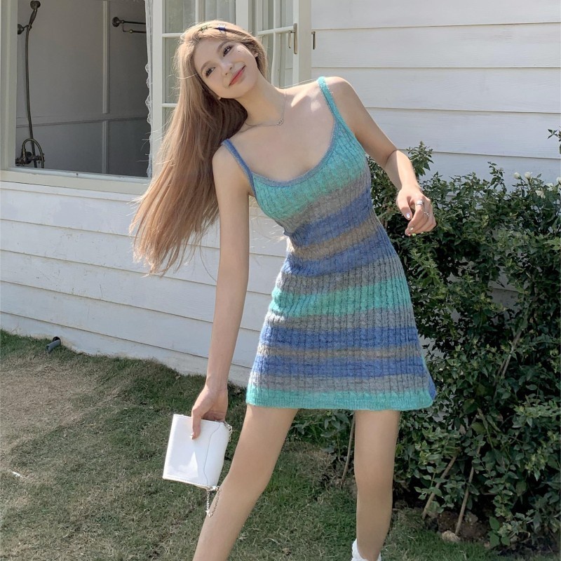 Đầm midi Hai Dây Dáng Ôm Thời Trang Mùa Hè Xinh Xắn Cho Nữ