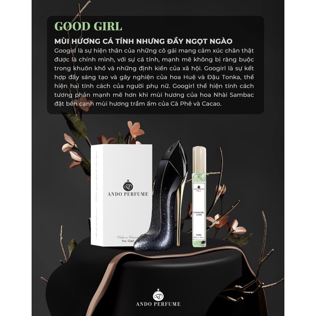 Tinh Dầu Nước Hoa ANDO Good Girl Cá Tính, Ngọt Ngào, Gợi Cảm 12ml - Dạng Xịt Tiện Lợi | BigBuy360 - bigbuy360.vn