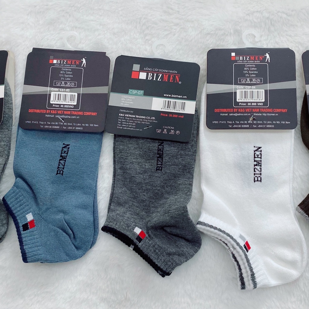 Combo 4 Tất, Vớ Bizmen Nano Kháng Khuẩn H&H Tất Cổ Ngắn Cotton Mềm Mịn Thoáng Mát Thấm Hút Mồ Hôi, Tất Chuẩn Hãng