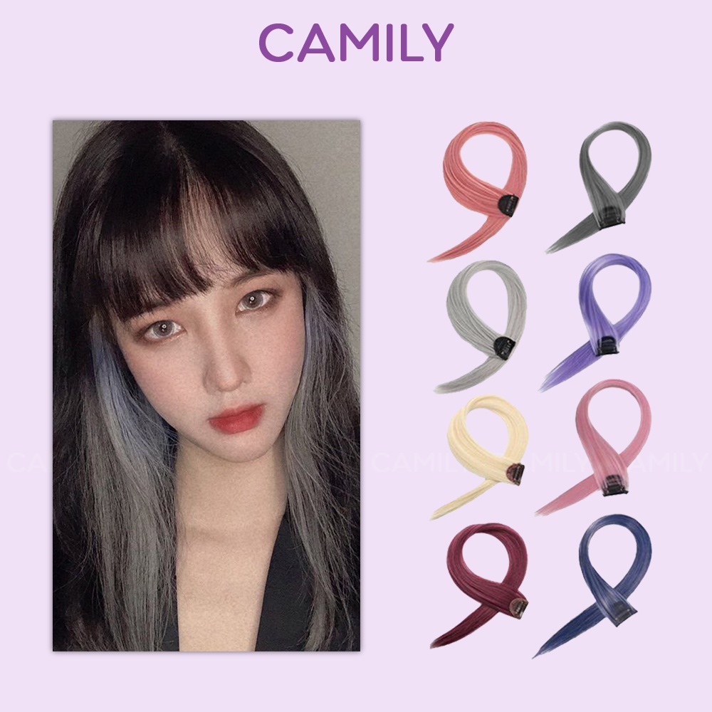 Tóc giả highlight Camily kẹp tóc dài nhiều màu cá tính CM11