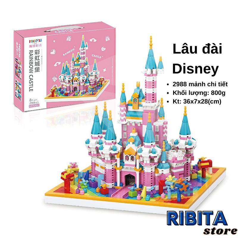 MÔ HÌNH LẮP RÁP LÂU ĐÀI DISNEY 2988 CHI TIẾT, ĐỒ CHƠI LẮP RÁP CHÍNH HÃNG MOYU ribita 414