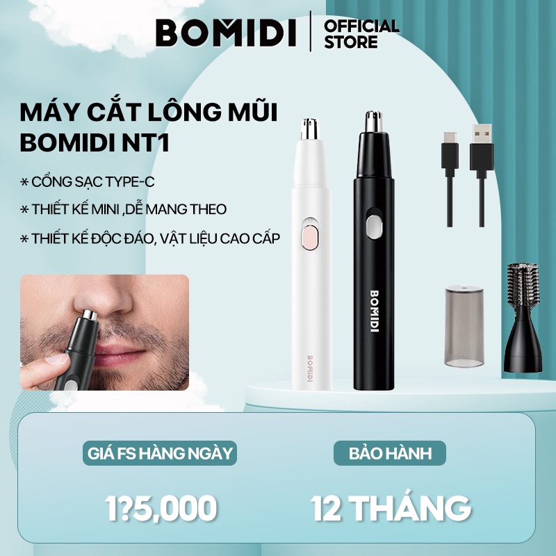 Máy Cắt Lông Mũi Bomidi NT1- Cổng sạc type-C ,Tỉa Sạch Lông Mũi