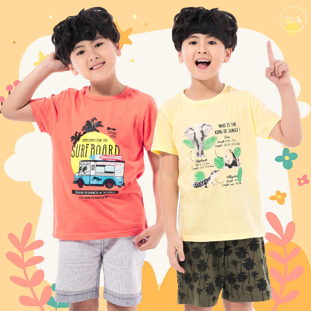 Áo Thun Cho Bé Trai Size Đại Bigfox Style Hàn Quốc Chất Cotton Xuất Dư Cỡ Từ 3 Đến 11 tuổi 30kg 40kg