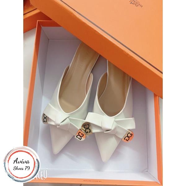 Giày sục bệt mũi nhọn khoá nơ GG h2stroe chất da xinh xắn siêu hót