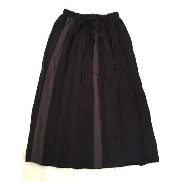 Chân Váy Midi Nhật 2 hand vải phối cá tính, đẹp lạ hiệu A/T- Size S M.