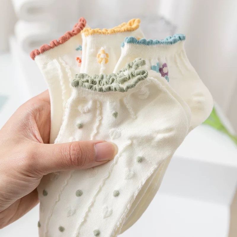 tất nữ vớ ngắn họa tiết hoa kiểu hàn quốc