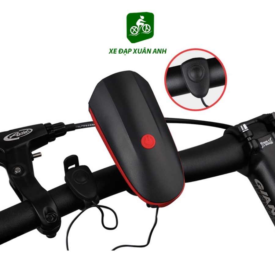 Đèn xe đạp thể thao có còi chống nước sạc USB